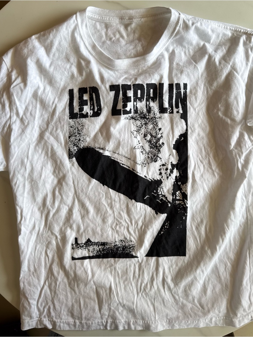 Led Zeppelin Graphic Band Tee White Vintage Style Rock T Shirt Small